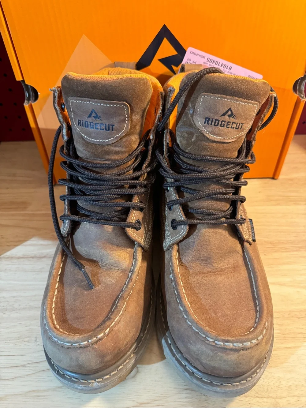 Men's Ridgecut Brown Moc Toe Work Boots Size 10D